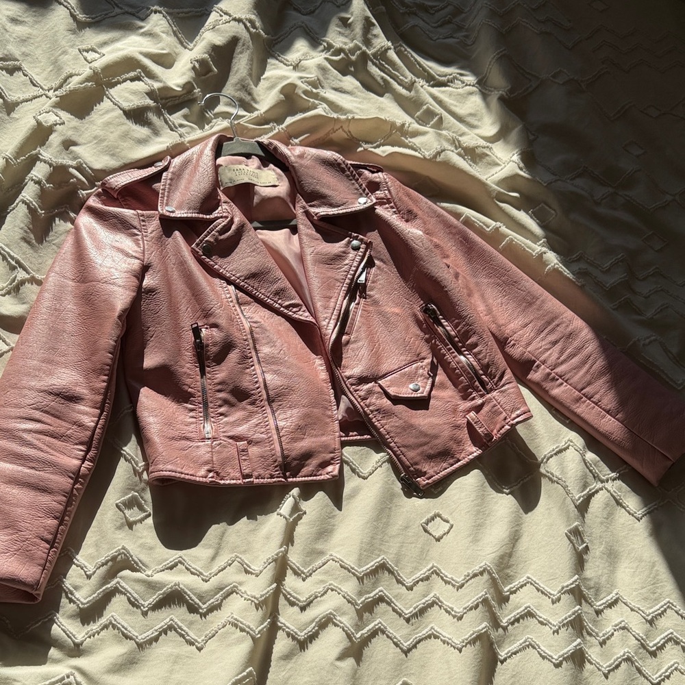 Zara Basic Light Pink Biker Jacket - image 2